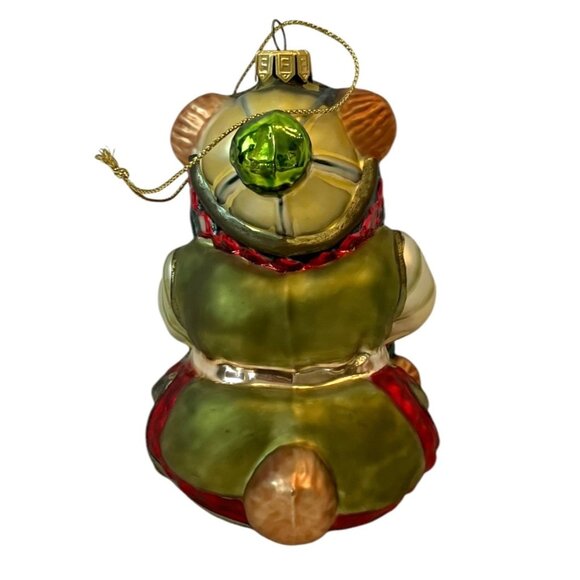 NEW Fitz & Floyd Glass Bear w/ Wreath Christmas Classics Lodge Ornament - Picture 6 of 14